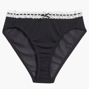 Free People Intimately So Sweet Bikini Underwear Medium Black Mesh